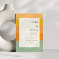 Naranja de verano moderno Sage Green Stripe Boda