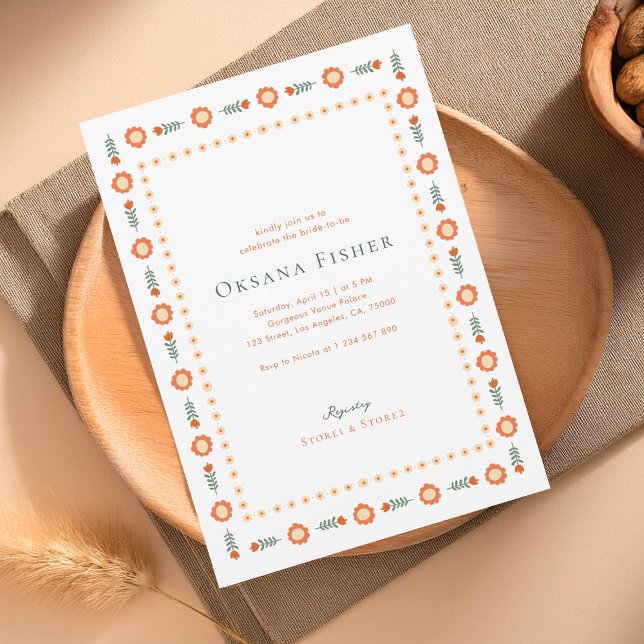 Invitación Naranja de Whimsy Groovy Boho y ducha de novia ver (Subido por el creador)