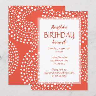 Invitación Naranja del cumpleaños tribal Boho Mosaic