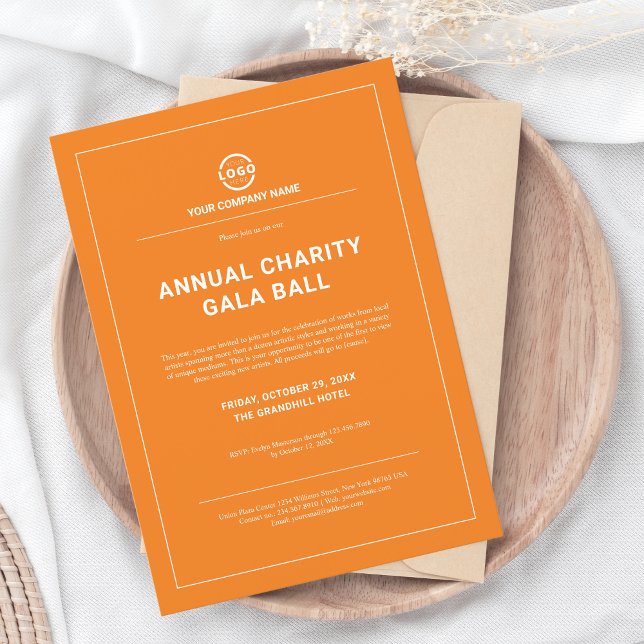 Invitación Naranja del Fiesta empresarial de la empresa perso (Subido por el creador)