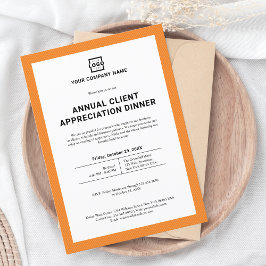 Invitación Naranja del Fiesta empresarial de la empresa perso