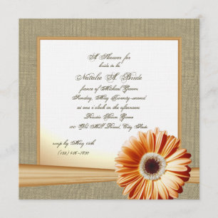 Invitación Naranja del país Daisy Bridal Shower
