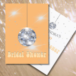Invitación Naranja Disco Ball Bridal Shower