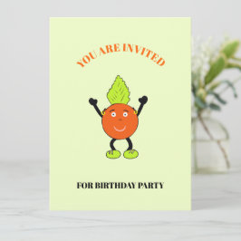 Invitación Naranja divertida