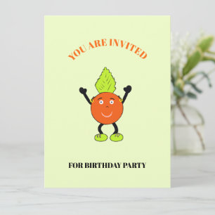 Invitación Naranja divertida