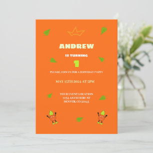 Invitación Naranja divertida