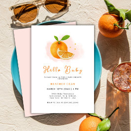 Invitación Naranja dulce minimalista Citrus Baby Shower