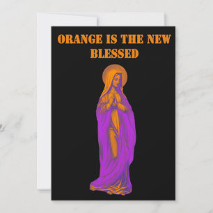 Invitación Naranja es la Nueva Imagen de la Virgen María