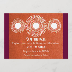 Invitación Naranja Extremo Oriente Elegance Save the Date