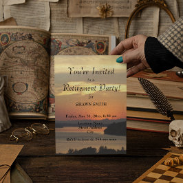 Invitación Naranja Fiesta de Jubilación de Amanecer