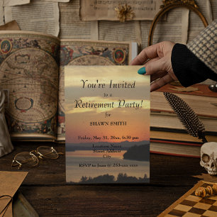 Invitación Naranja Fiesta de Jubilación de Amanecer