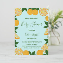Invitación Naranja Fiesta Fruit Fresh Baby Shower