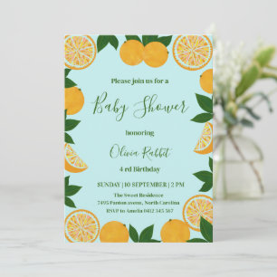 Invitación Naranja Fiesta Fruit Fresh Baby Shower