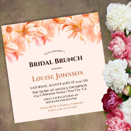 Invitación Naranja Floral Bridal Brunch