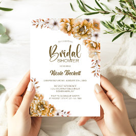 Invitación Naranja Floral Bridal Shower