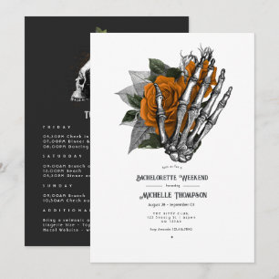Invitación Naranja Floral Gothic Bachelorette Weekend