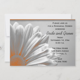 Invitación Naranja Floral Highlights Boda Ensayo Cena