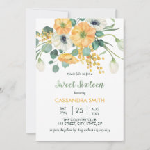 Naranja floral primaveral y cumpleaños de anémona