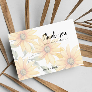Invitación Naranja girasol verde verano floral Gracias