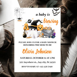 Invitación Naranja Halloween bebé está preparando Baby Shower