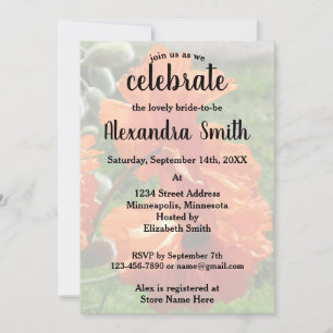Invitación Naranja Harvest Moon Oriental Poppies Bridal Showe