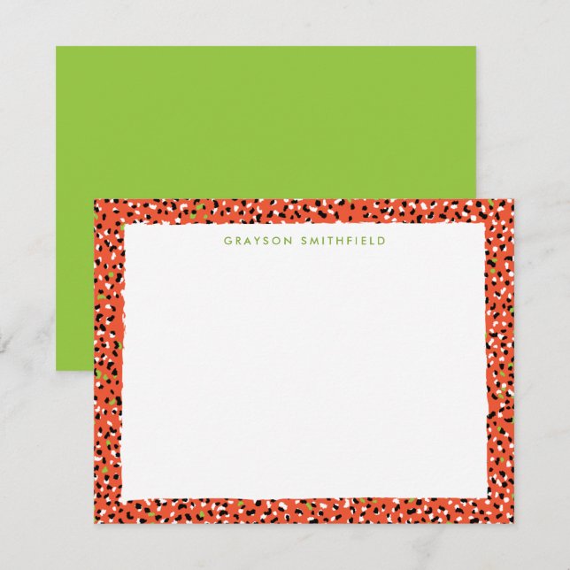 Invitación Naranja Leopardo de la Nieve Imprimir estacionería (Anverso / Reverso)