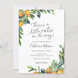 Invitación Naranja Little Cutie Baby Shower