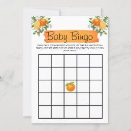 Invitación Naranja Little Cutie Baby Shower Bingo