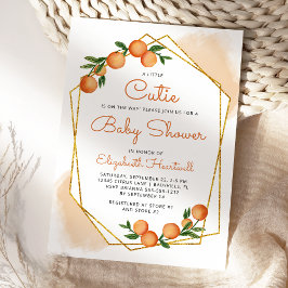 Invitación Naranja Little Cutie Citrus Baby Shower
