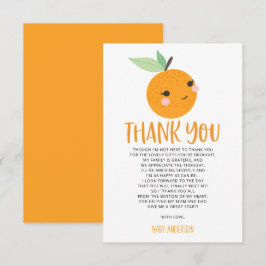 Invitación Naranja Little Cutie Citrus Baby Shower Gracias