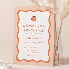 Invitación Naranja Little Cutie Tangerine Baby Shower