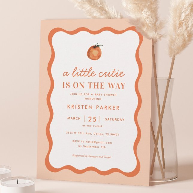 Invitación Naranja Little Cutie Tangerine Baby Shower (Subido por el creador)