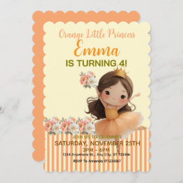 Invitación Naranja Little Princess Ball