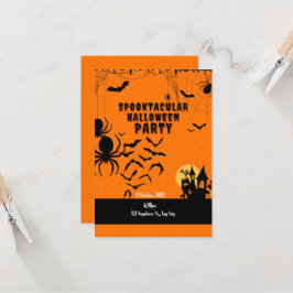 Invitación Naranja maniquetista fantasma fiesta de Halloween