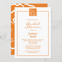 Invitación Naranja Marigold Flor Floral Bridal Shower