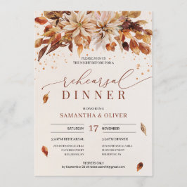 Invitación Naranja Marigold Flores de Otoño Boho Ensayo