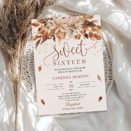 Invitación Naranja Marigold Sweet de otoño dieciséis