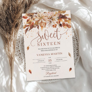 Invitación Naranja Marigold Sweet de otoño dieciséis