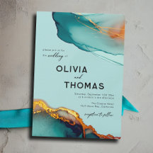 Naranja minimalista Verde azulado guión moderno Bo