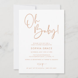 Invitación Naranja Moderno Boho Género Neutral Baby Shower