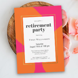 Invitación Naranja moderno de color rosa cálido Resumen Fiest