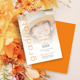 Invitación Naranja moderno Fancy Vellum Overlay Effect Photo