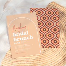 Naranja Moderno Retro Arch Brunch Bridal Shower