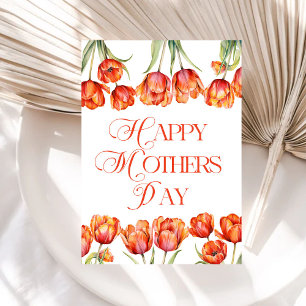 Invitación Naranja moderno Tulips Floral Happy Mothers Day