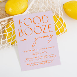 Invitación Naranja morado y vibrante sin juegos ducha de novi