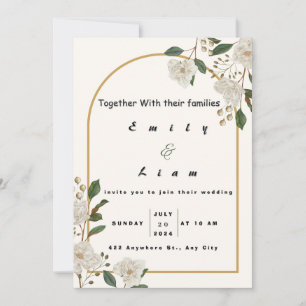 Invitación Naranja Muy Pálido y Amarillo Grisáceo Claro Minim