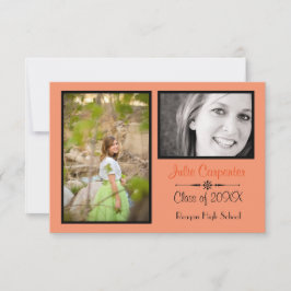 Invitación Naranja/negro 2 Collage de fotos-Invitación 3x5 gr