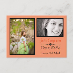 Invitación Naranja/negro 2 Collage de fotos-Invitación 3x5 gr