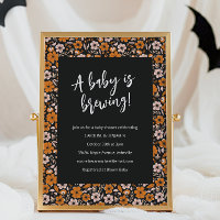 Naranja negro Floral Breaking Halloween Baby Showe