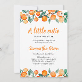 Invitación Naranja neutral de género Citrus Baby Shower